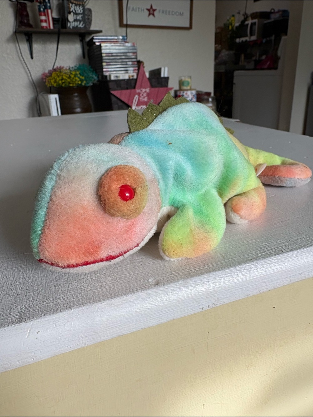 Ty Rainbow Pastel Chameleon Plush - Multicolor Soft Lizard Toy